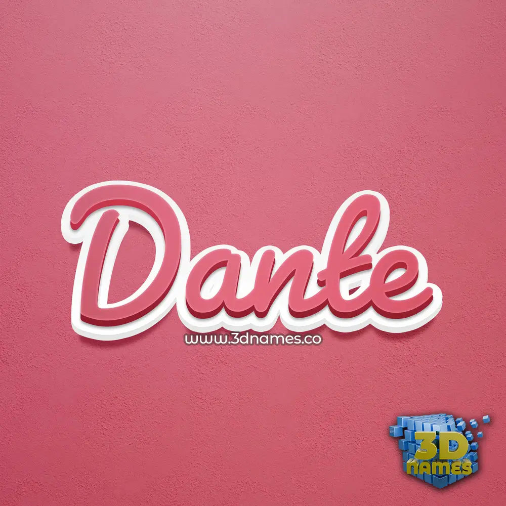 dante in Red Scribble style - 3D name wallpaper