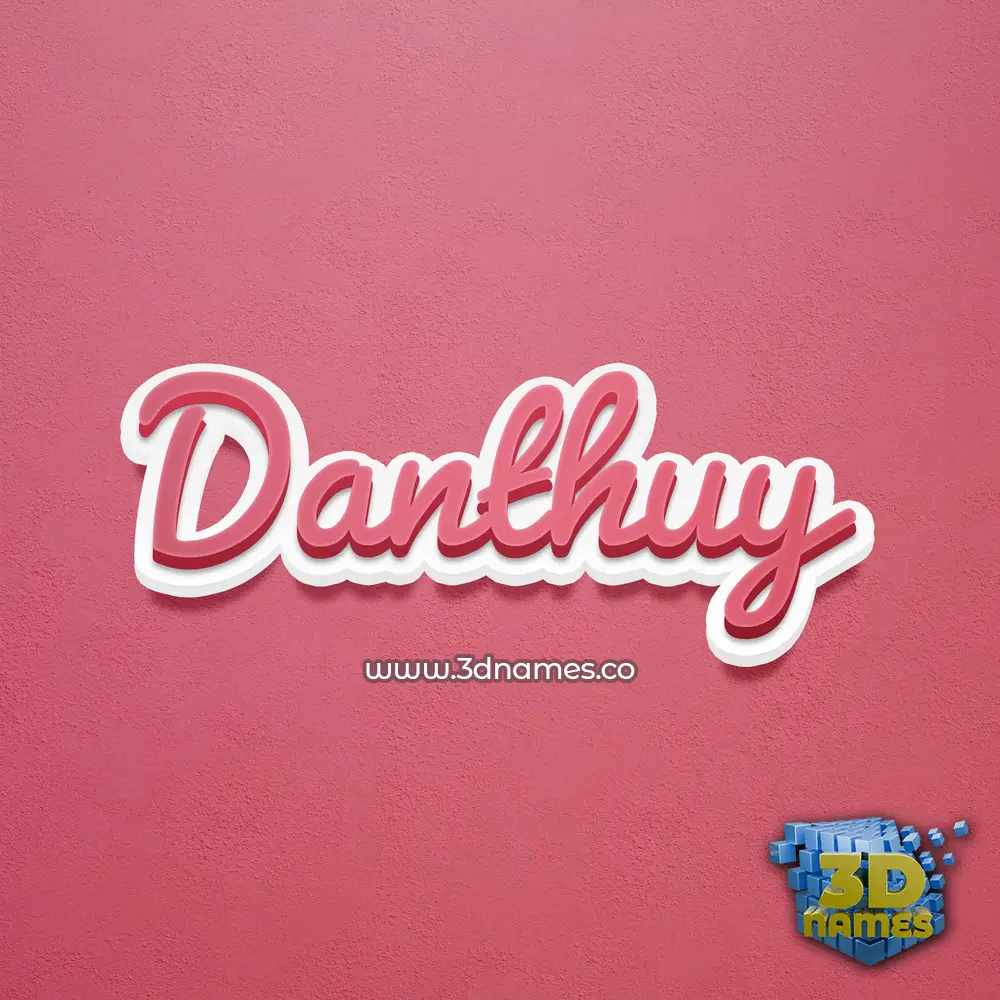 danthuy in Red Scribble style - 3D name wallpaper
