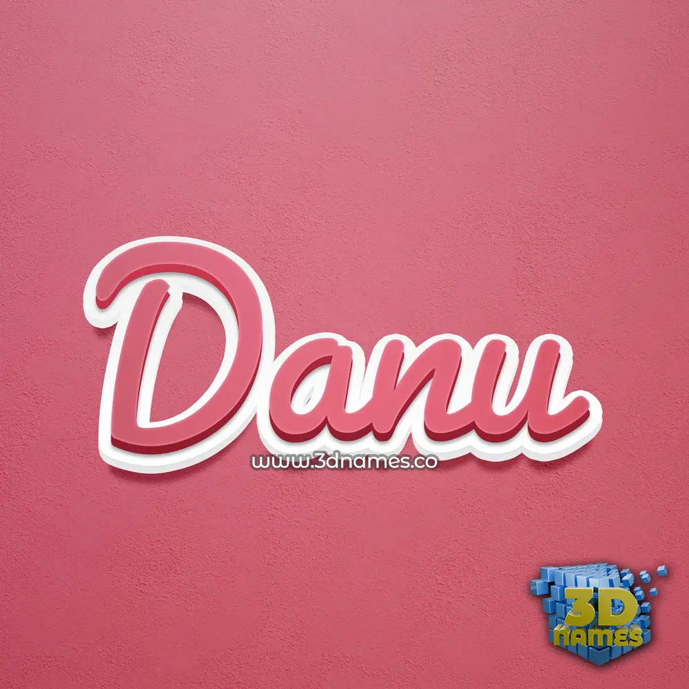 danu in Red Scribble style - 3D name wallpaper