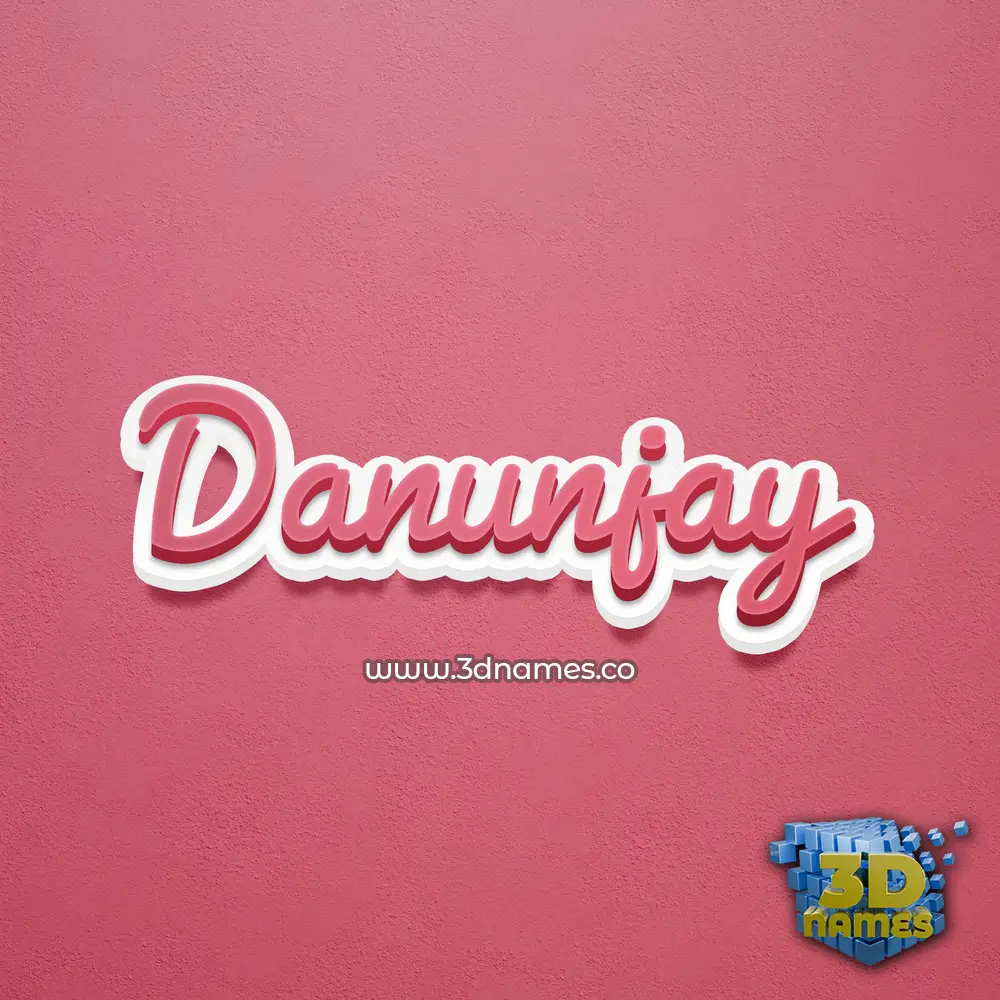 danunjay in Red Scribble style - 3D name wallpaper