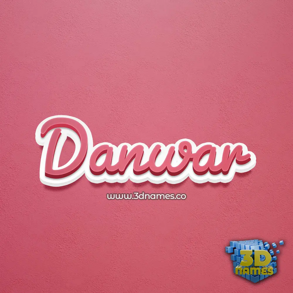 danwar in Red Scribble style - 3D name wallpaper