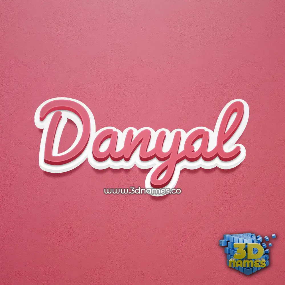 danyal in Red Scribble style - 3D name wallpaper