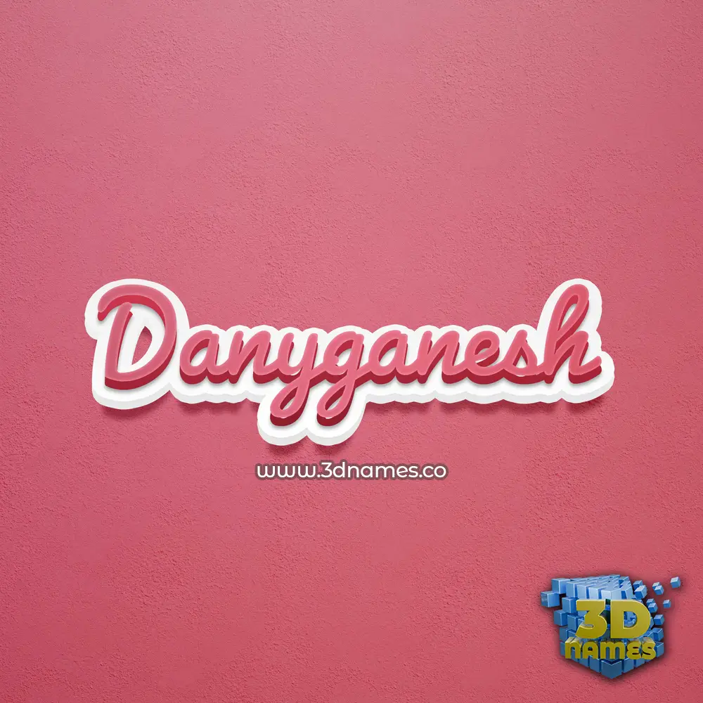 danyganesh in Red Scribble style - 3D name wallpaper