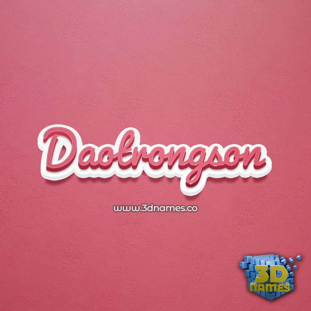 daotrongson in Red Scribble style - 3D name wallpaper