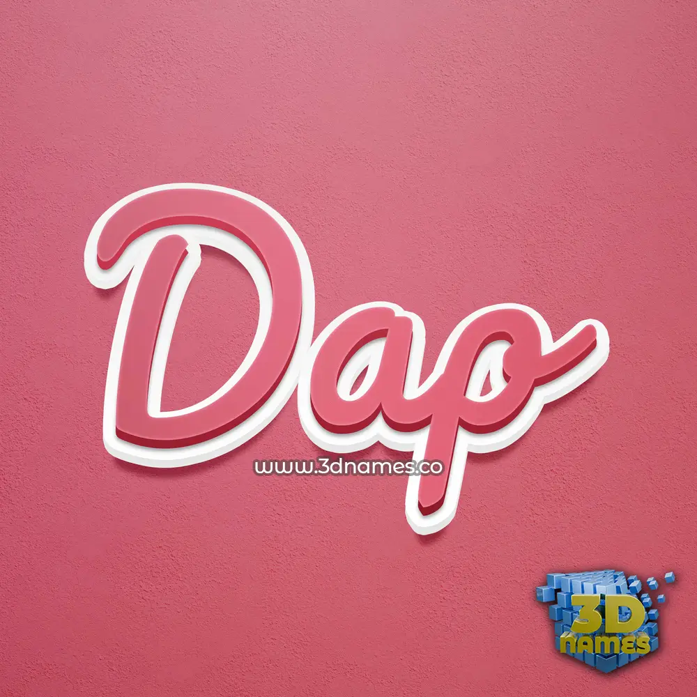 dap in Red Scribble style - 3D name wallpaper