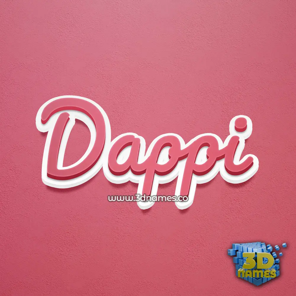dappi in Red Scribble style - 3D name wallpaper
