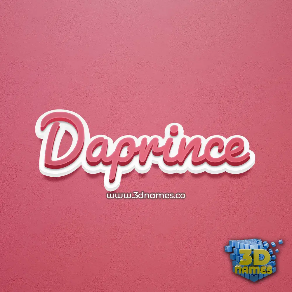 daprince in Red Scribble style - 3D name wallpaper