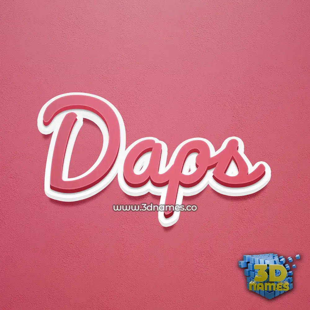 daps in Red Scribble style - 3D name wallpaper
