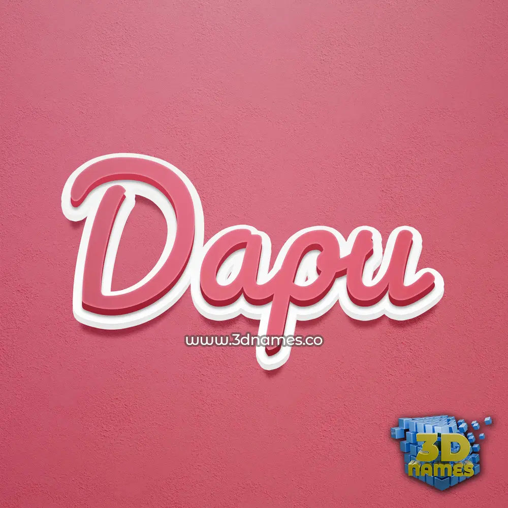 dapu in Red Scribble style - 3D name wallpaper