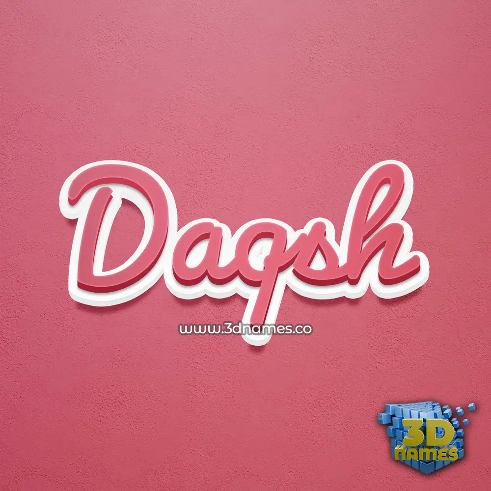 daqsh in Red Scribble style - 3D name wallpaper