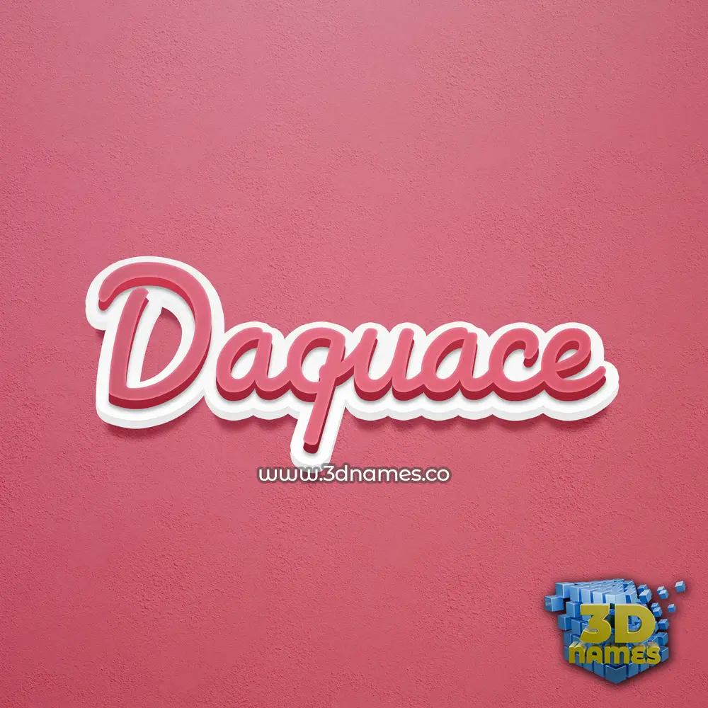 daquace in Red Scribble style - 3D name wallpaper