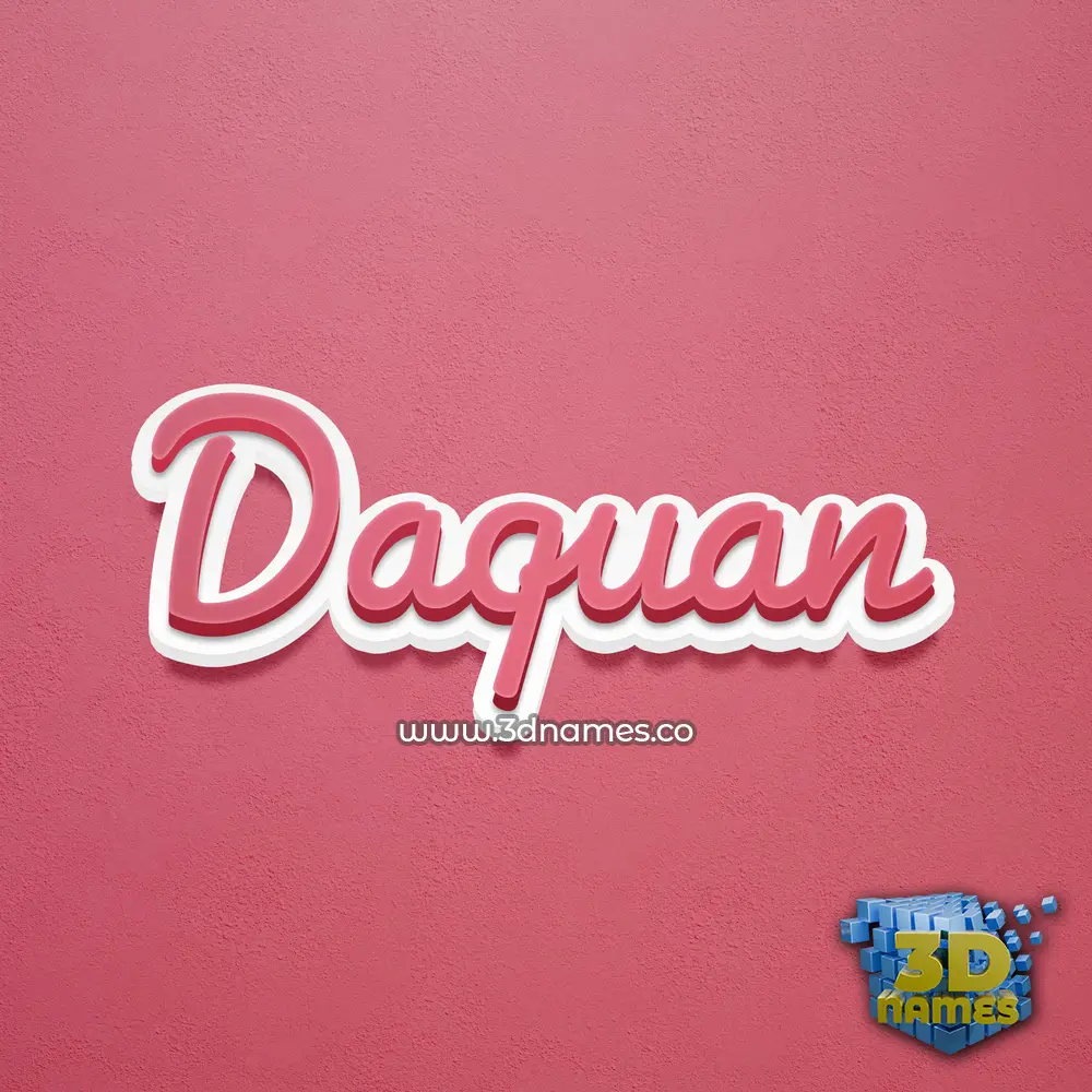 daquan in Red Scribble style - 3D name wallpaper
