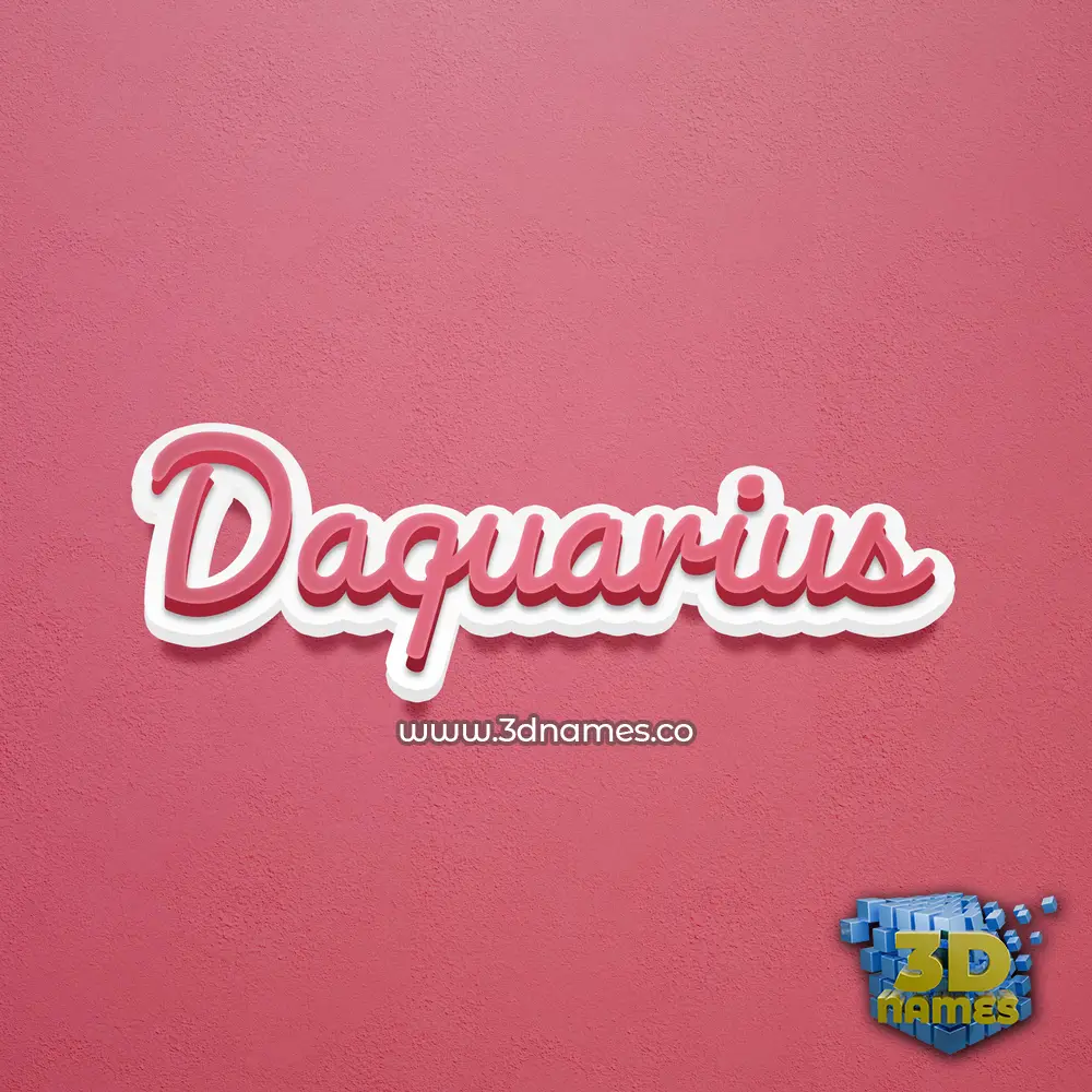 daquarius in Red Scribble style - 3D name wallpaper