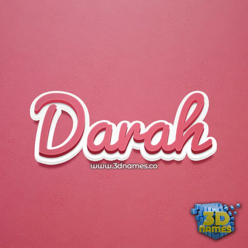 darah in Red Scribble style - 3D name wallpaper