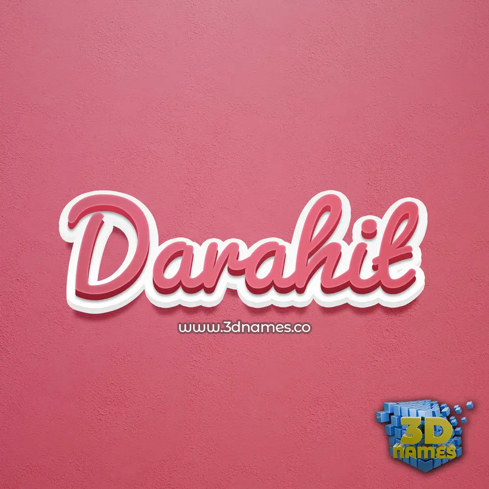darahit in Red Scribble style - 3D name wallpaper