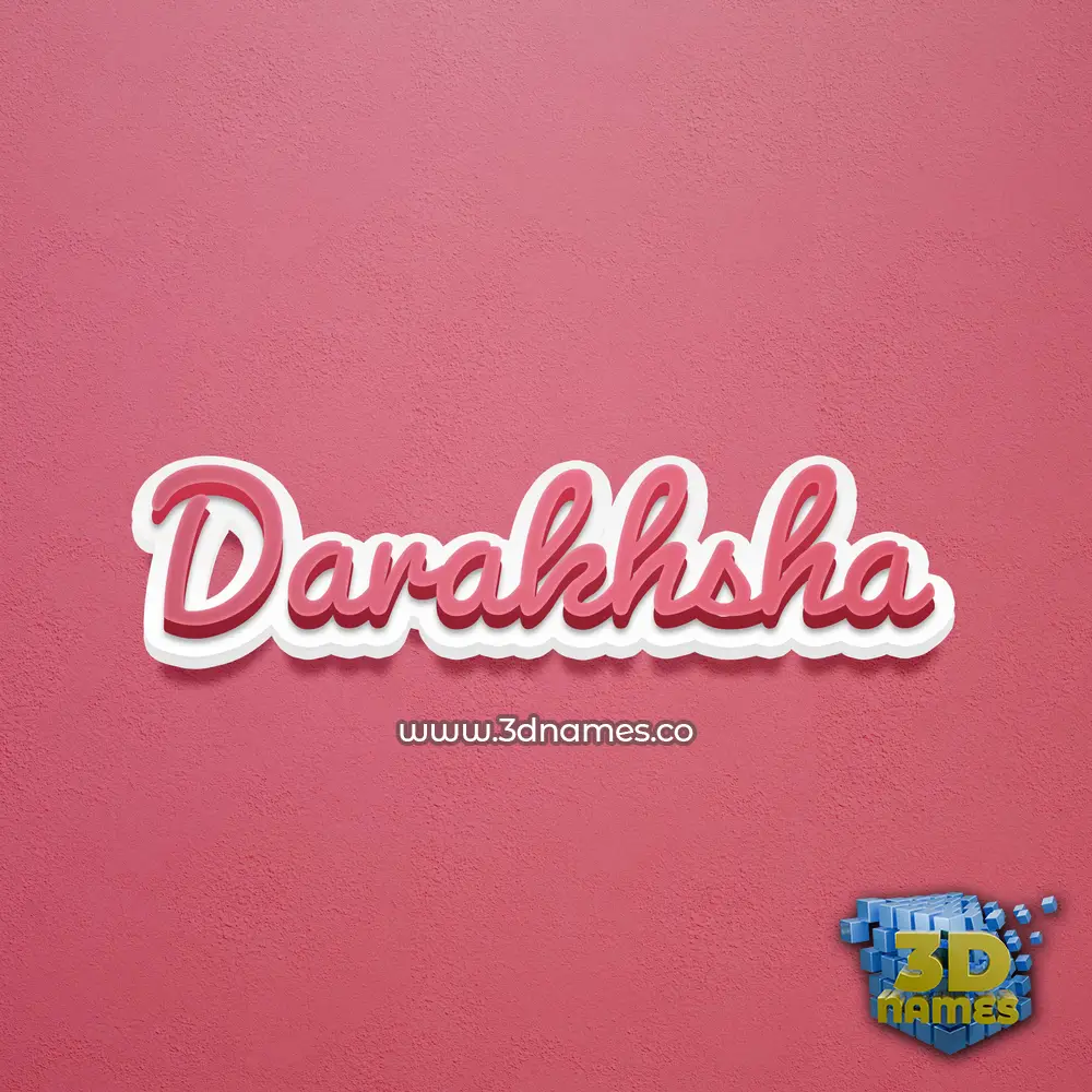 darakhsha in Red Scribble style - 3D name wallpaper