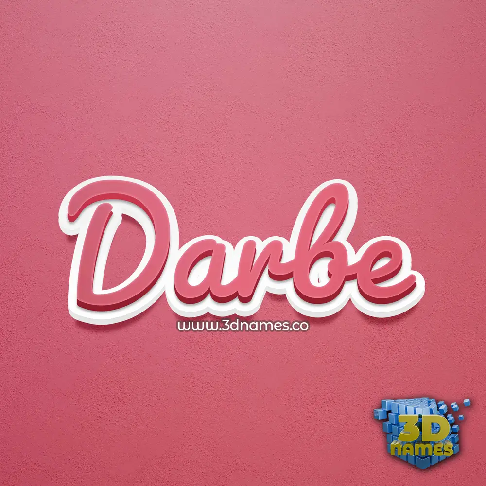 darbe in Red Scribble style - 3D name wallpaper