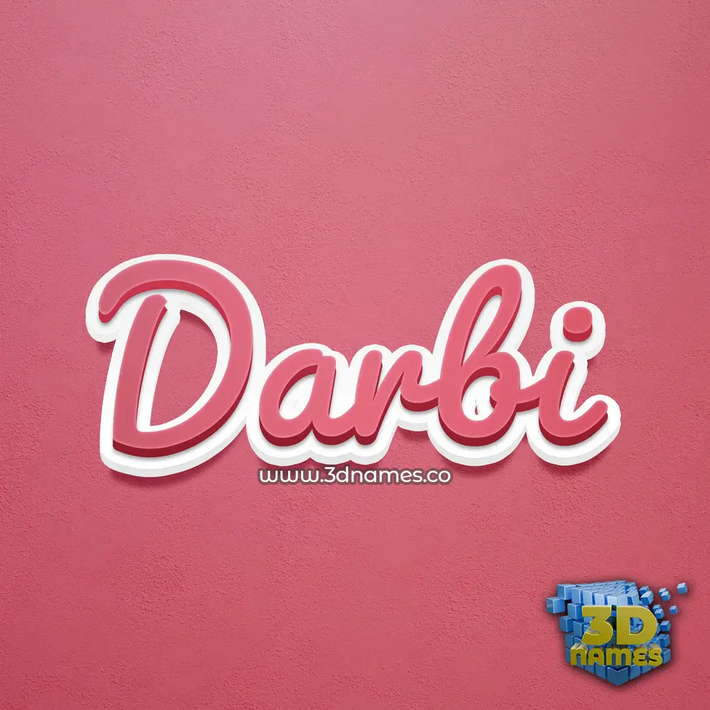 darbi in Red Scribble style - 3D name wallpaper