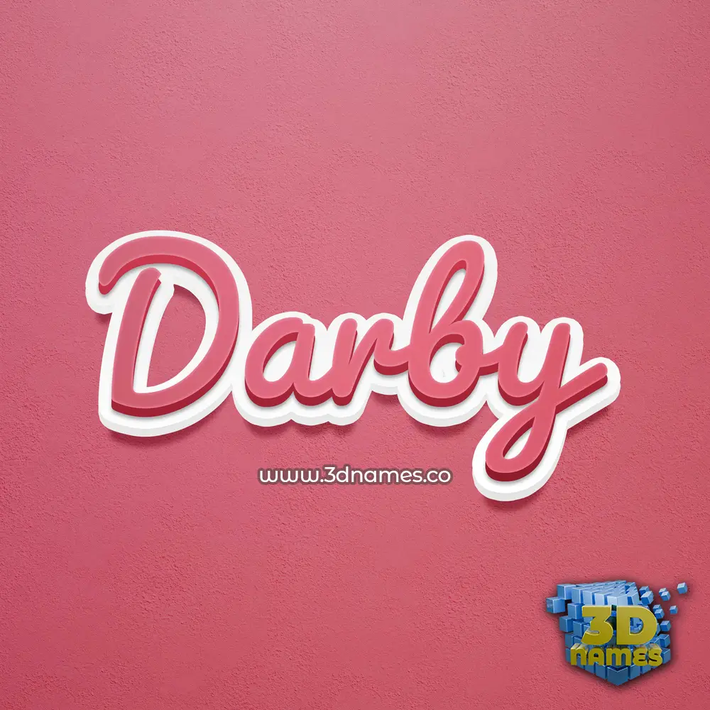 darby in Red Scribble style - 3D name wallpaper