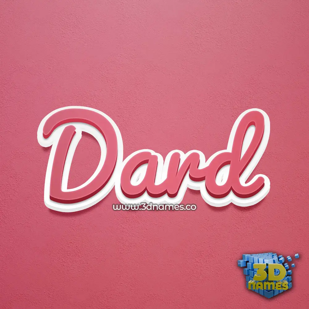 dard in Red Scribble style - 3D name wallpaper