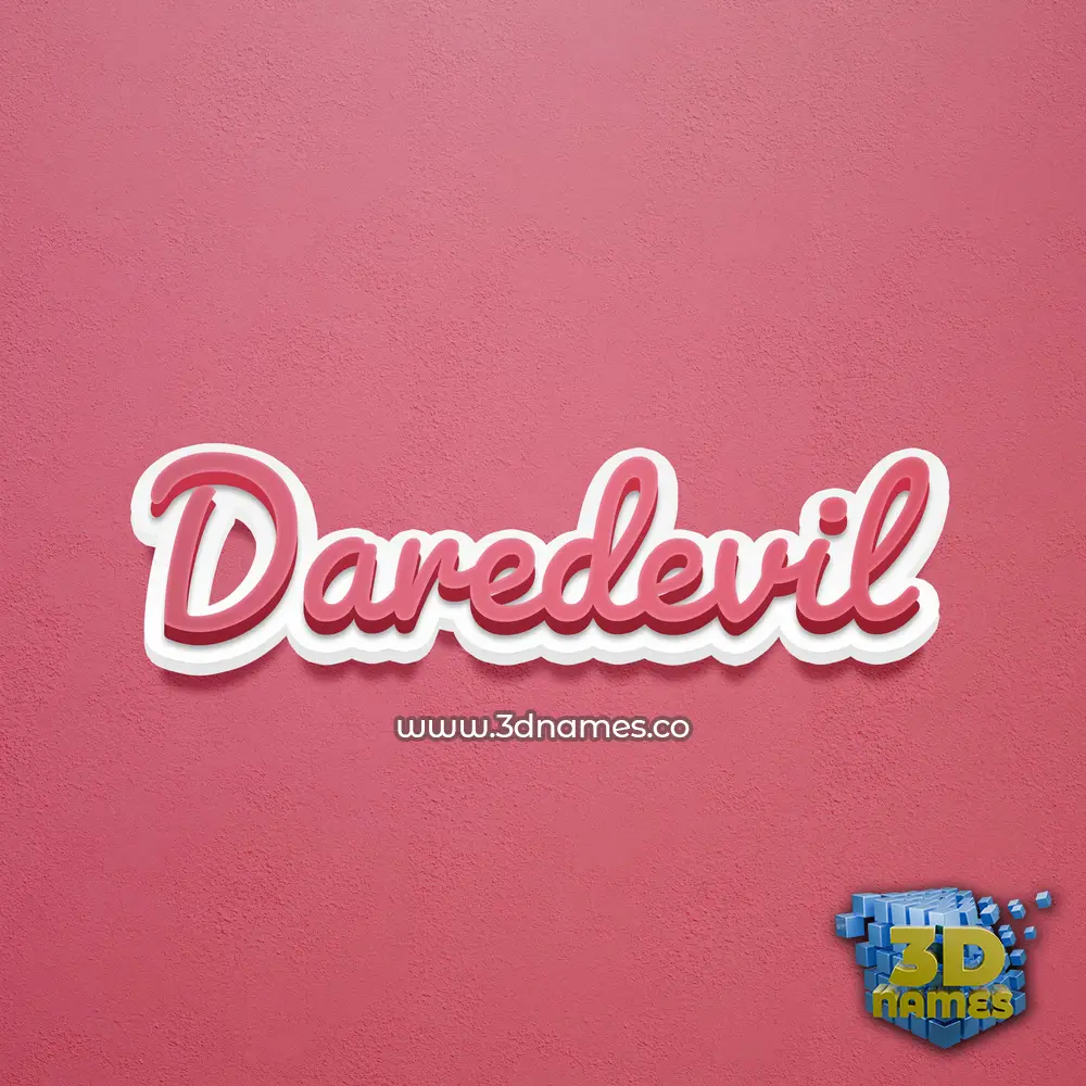 daredevil in Red Scribble style - 3D name wallpaper