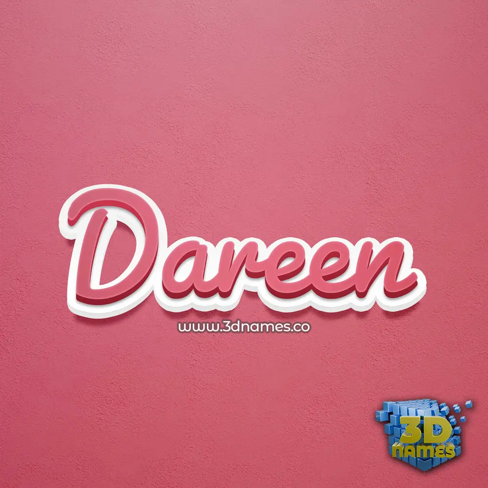 dareen in Red Scribble style - 3D name wallpaper