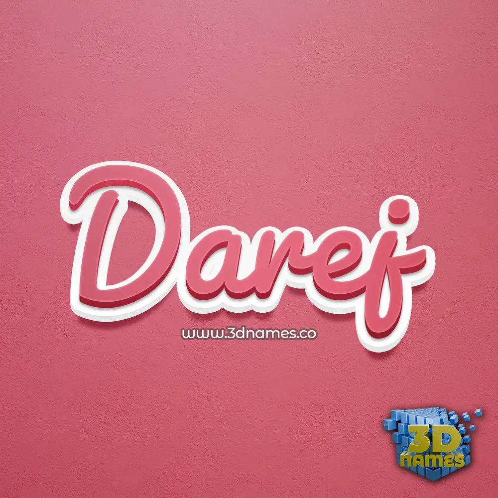 darej in Red Scribble style - 3D name wallpaper