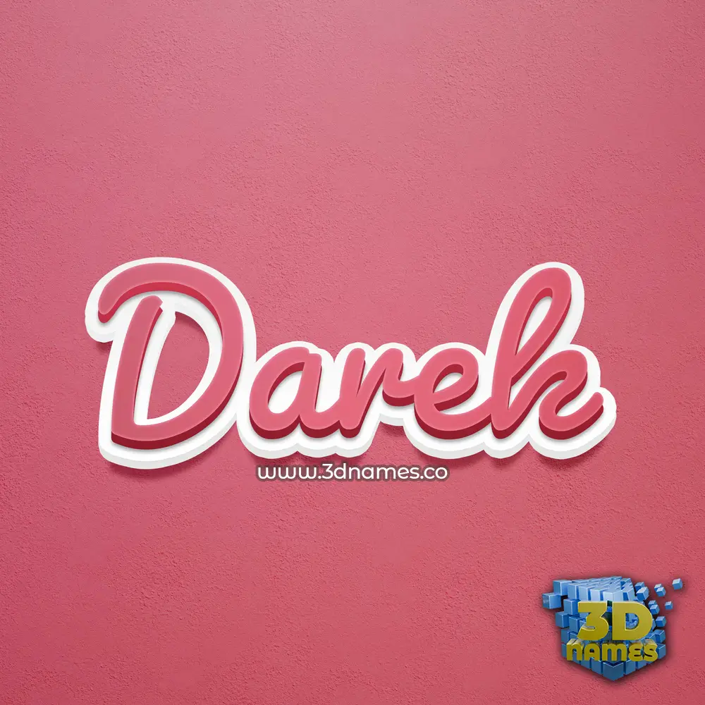 darek in Red Scribble style - 3D name wallpaper