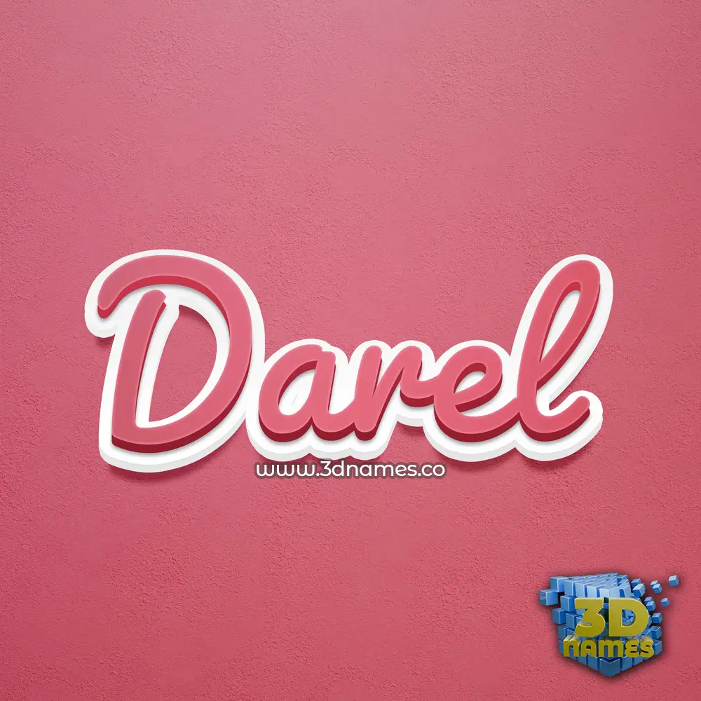 darel in Red Scribble style - 3D name wallpaper