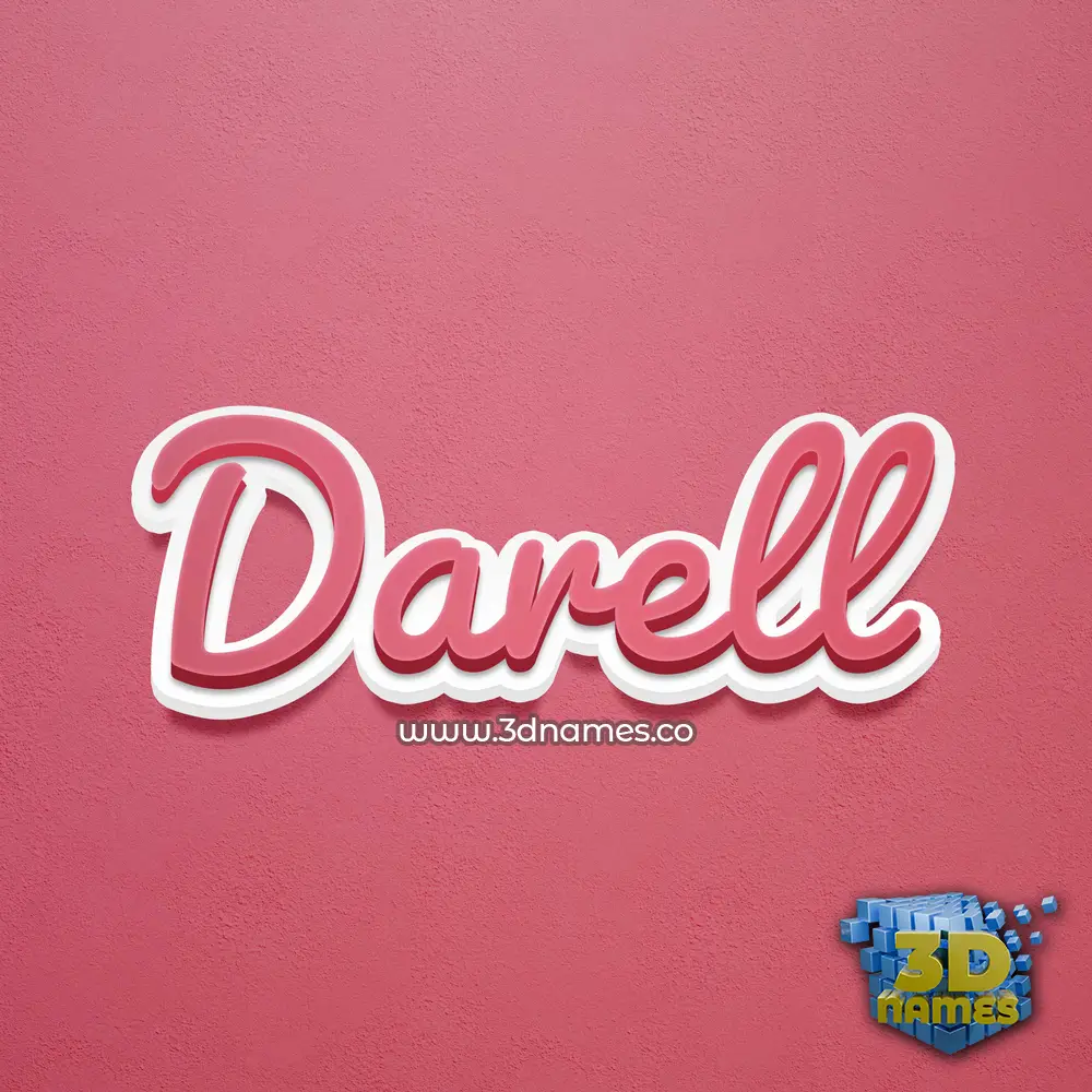 darell in Red Scribble style - 3D name wallpaper