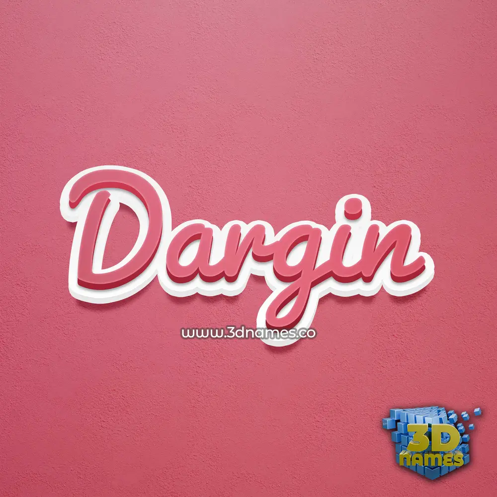 dargin in Red Scribble style - 3D name wallpaper
