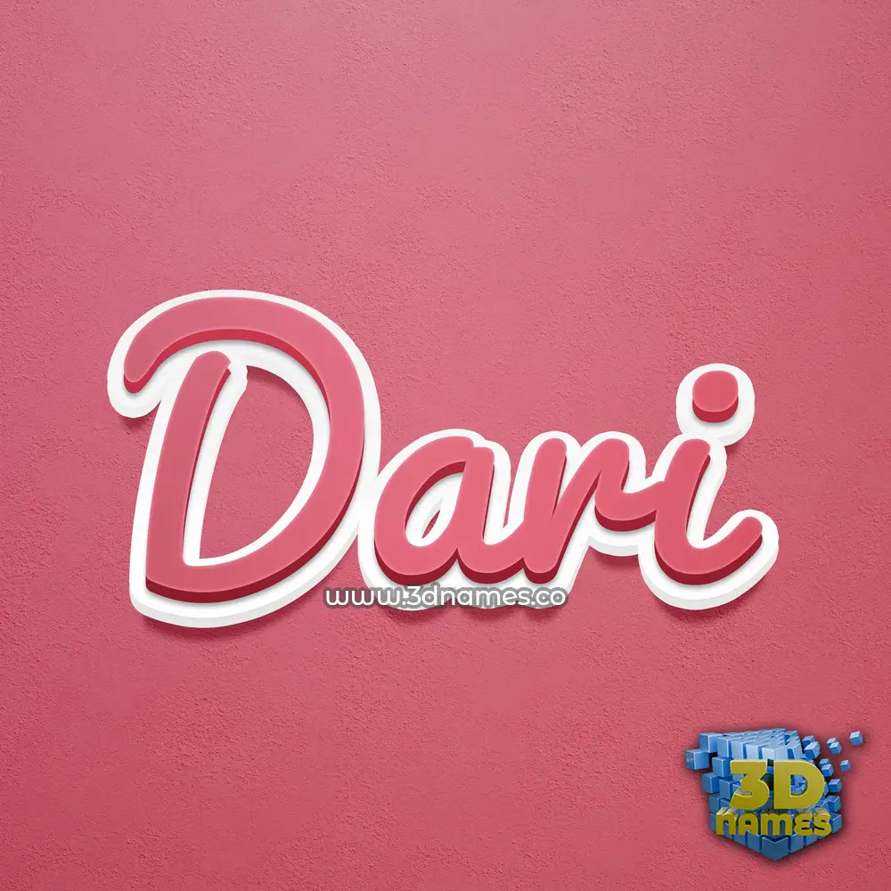 dari in Red Scribble style - 3D name wallpaper
