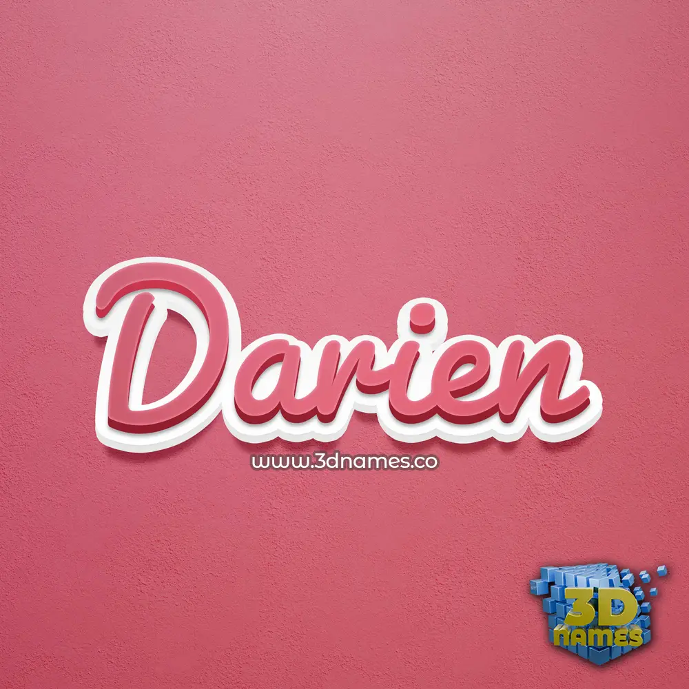 darien in Red Scribble style - 3D name wallpaper