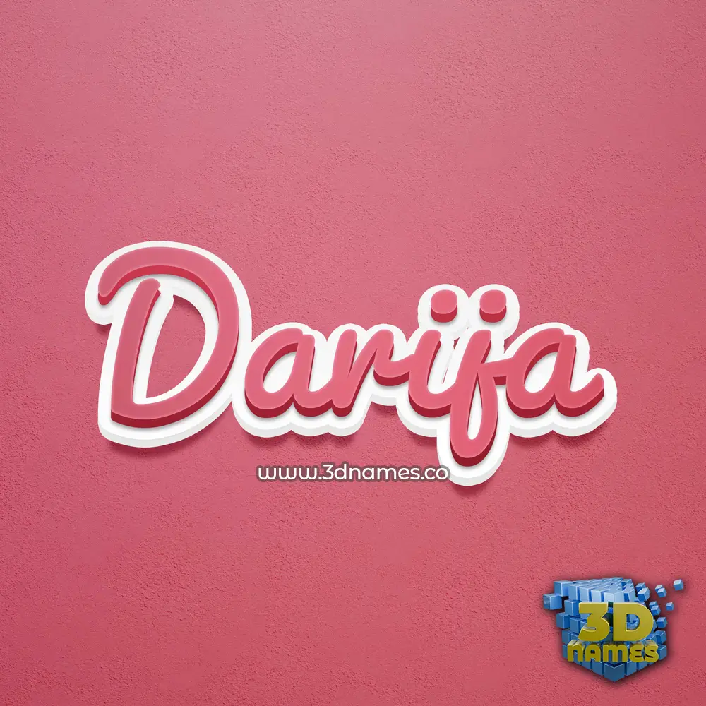 darija in Red Scribble style - 3D name wallpaper