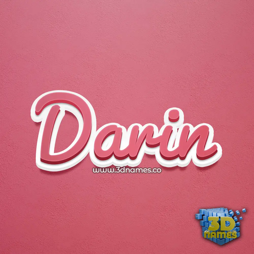 darin in Red Scribble style - 3D name wallpaper