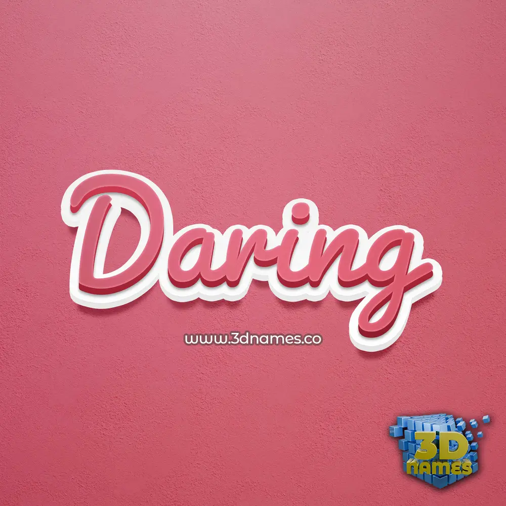 daring in Red Scribble style - 3D name wallpaper