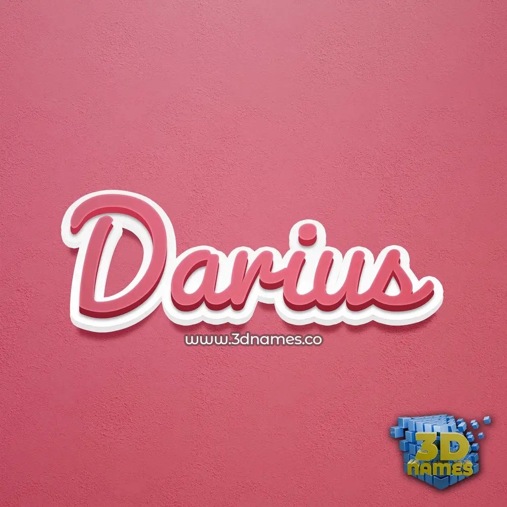 darius in Red Scribble style - 3D name wallpaper