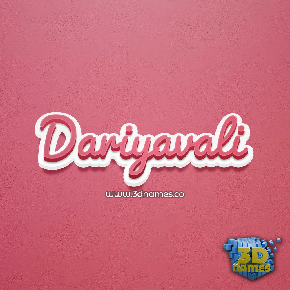 dariyavali in Red Scribble style - 3D name wallpaper