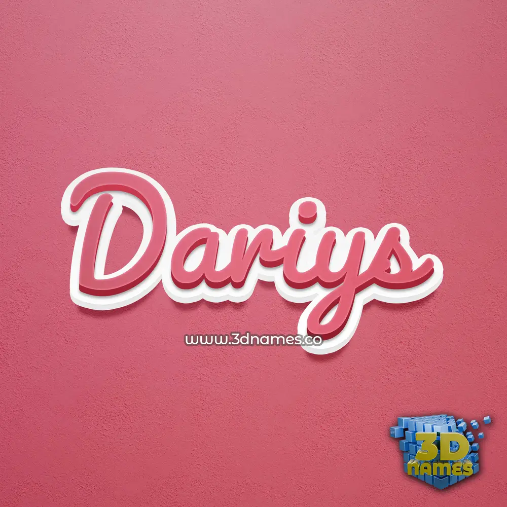 dariys in Red Scribble style - 3D name wallpaper