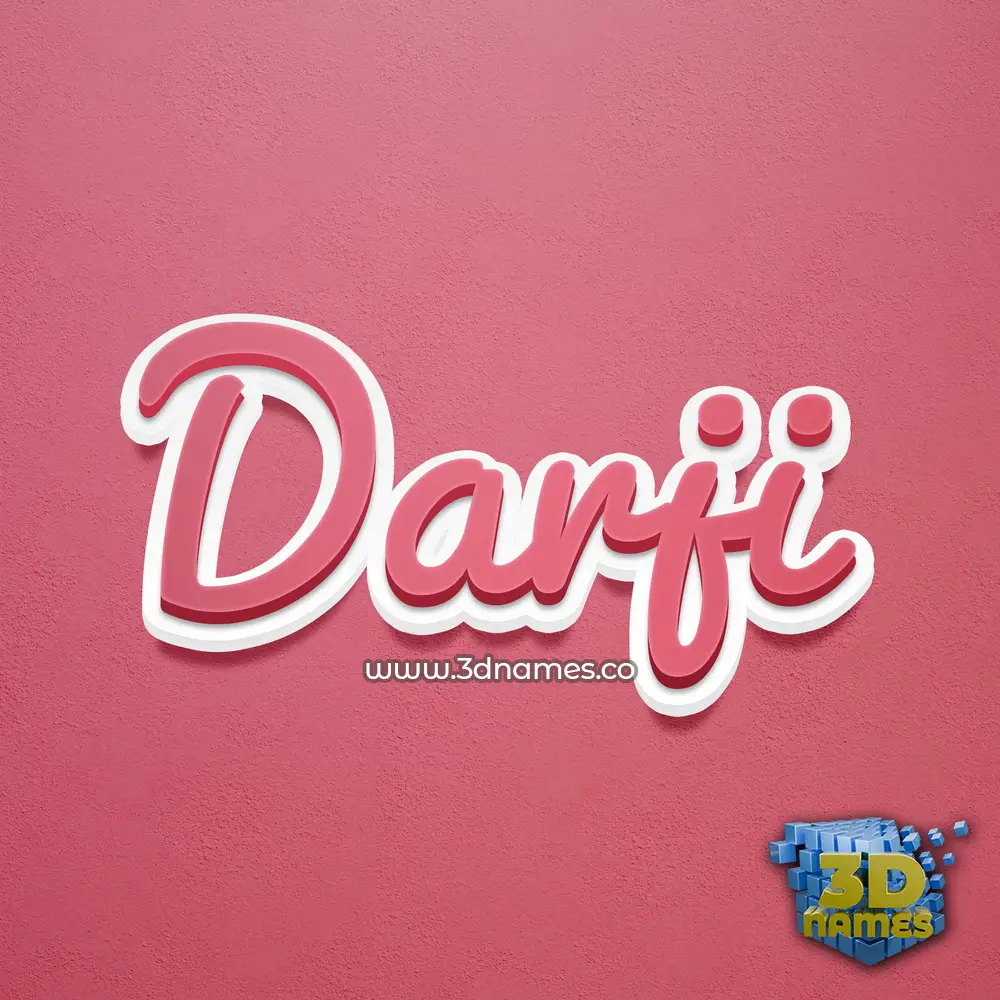 darji in Red Scribble style - 3D name wallpaper