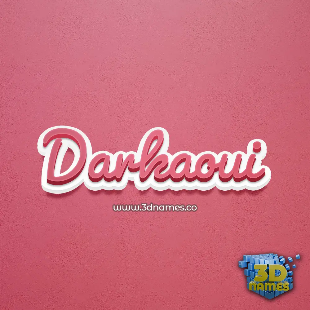 darkaoui in Red Scribble style - 3D name wallpaper