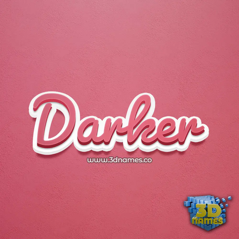 darker in Red Scribble style - 3D name wallpaper