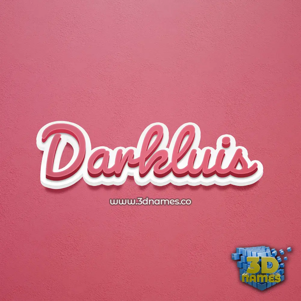 darkluis in Red Scribble style - 3D name wallpaper