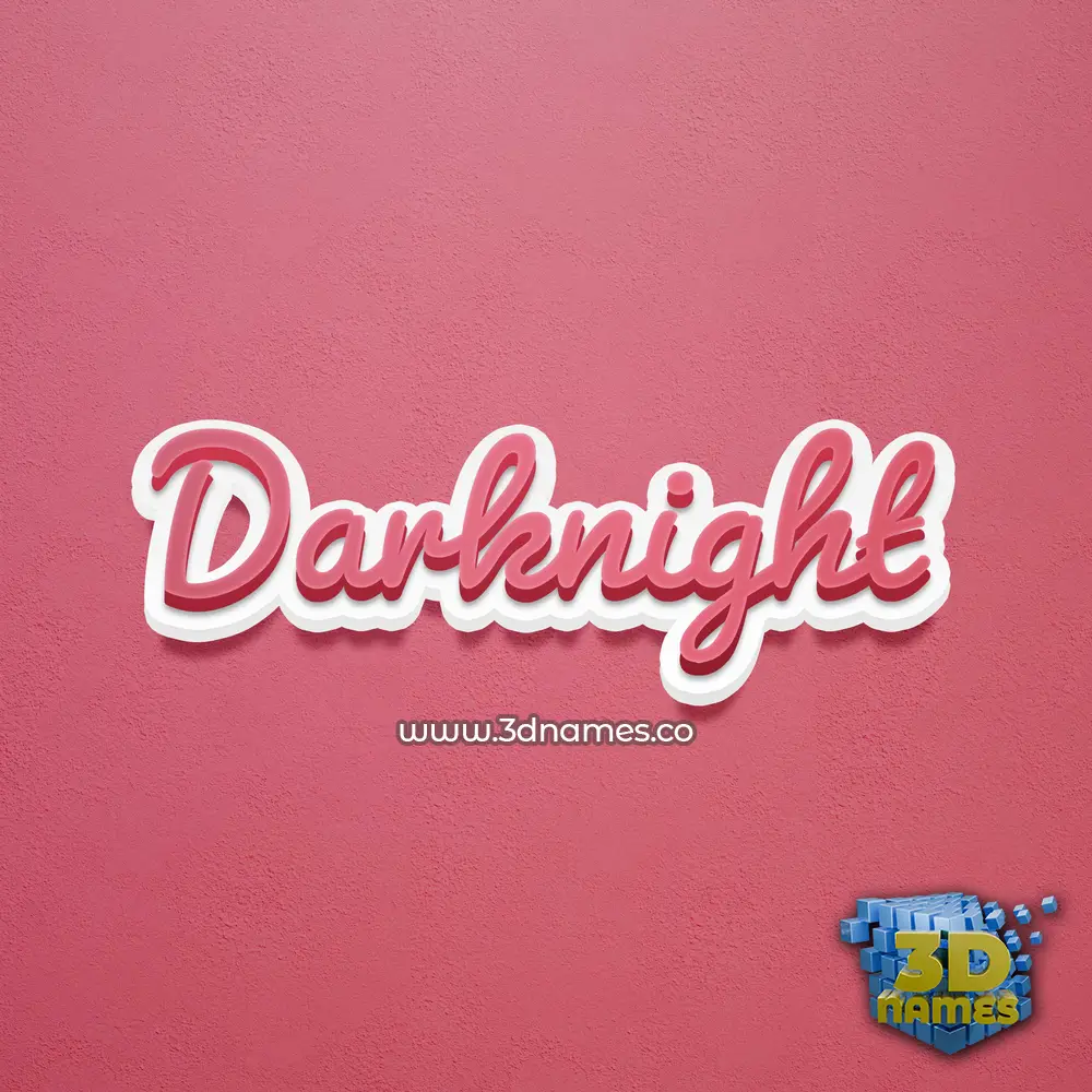 darknight in Red Scribble style - 3D name wallpaper