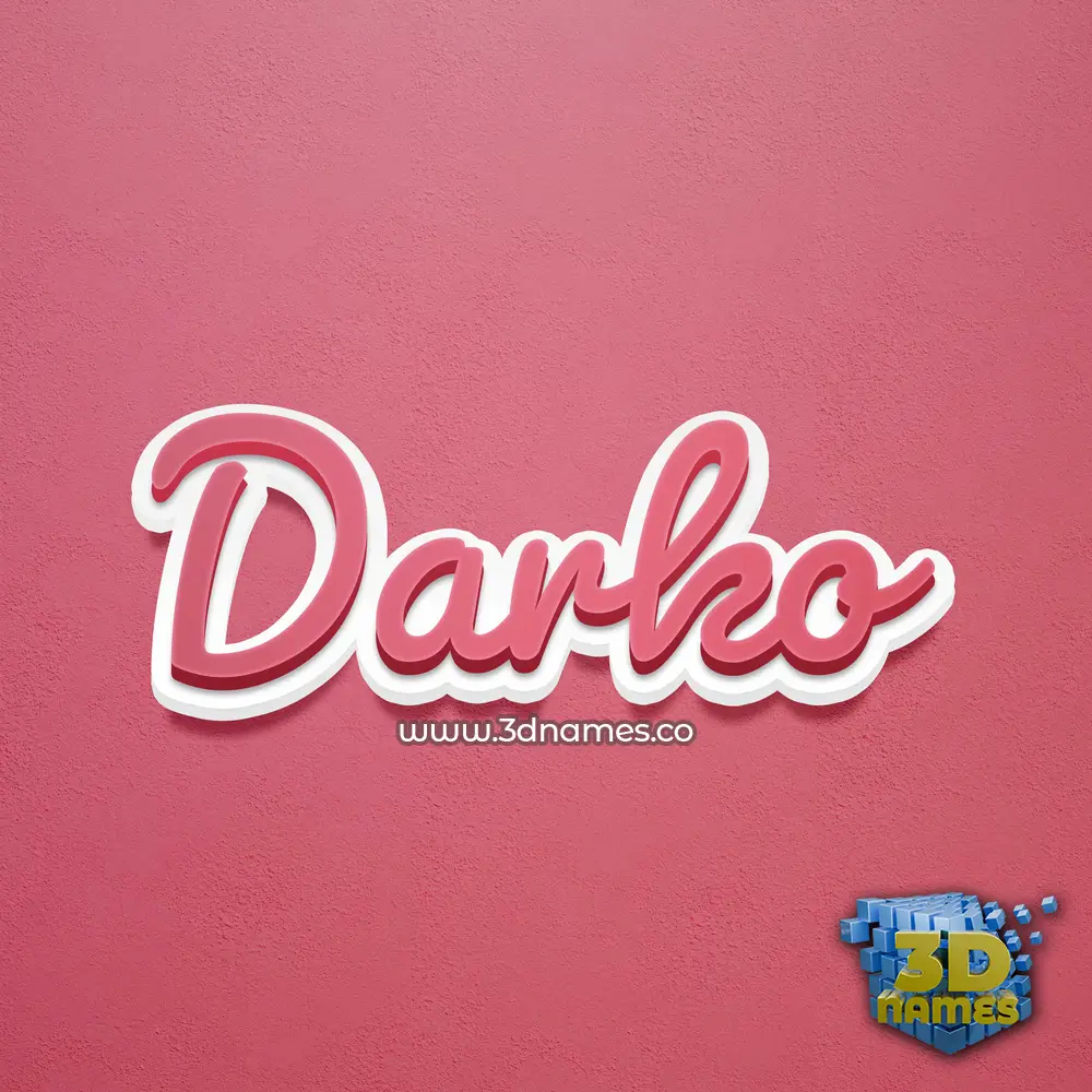 darko in Red Scribble style - 3D name wallpaper