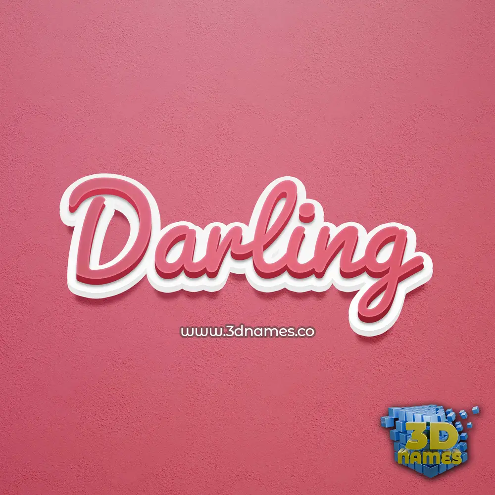 darling in Red Scribble style - 3D name wallpaper