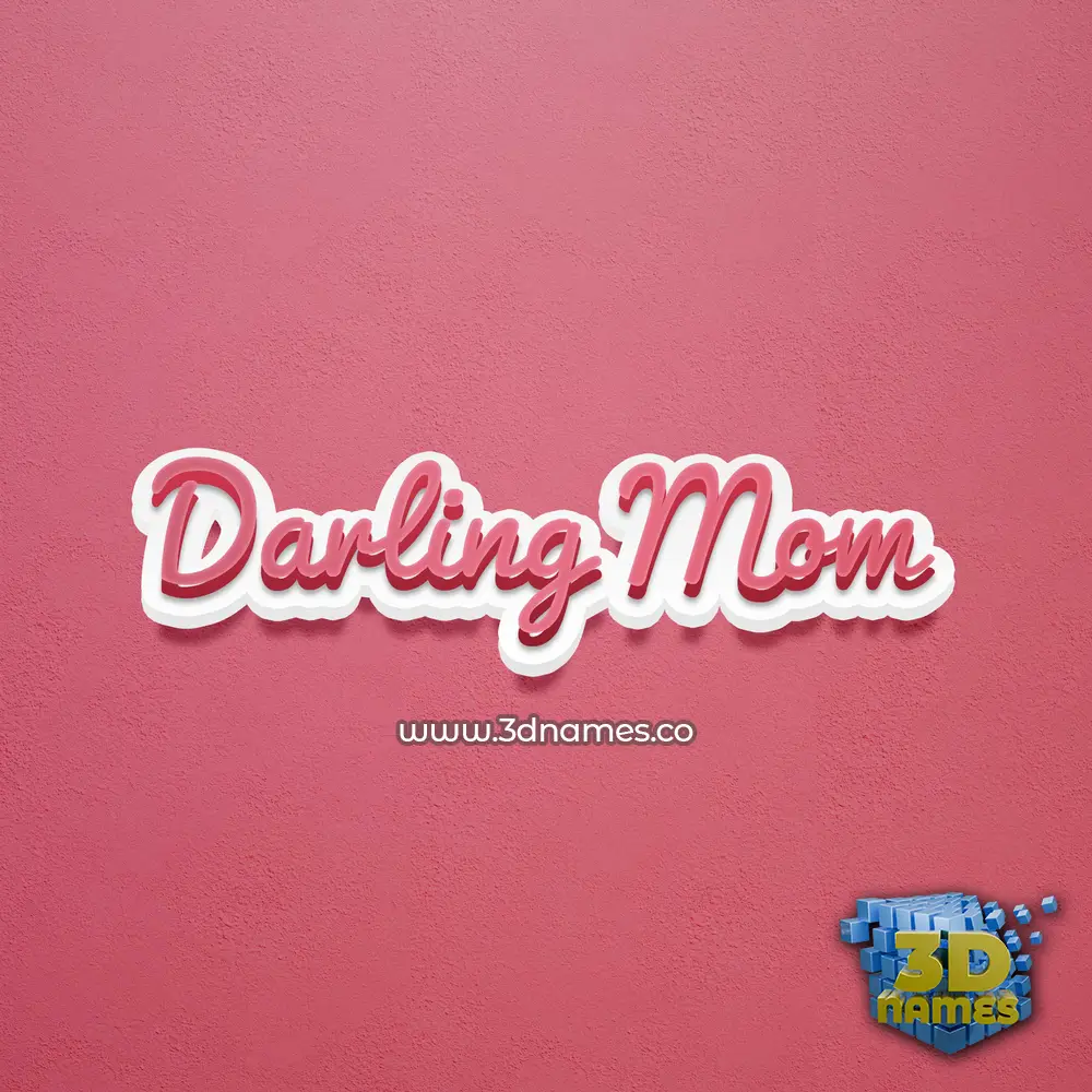 darling mom in Red Scribble style - 3D name wallpaper