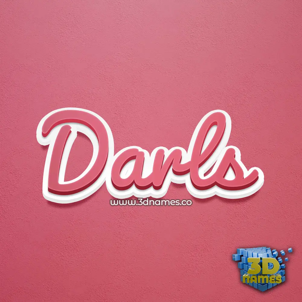 darls in Red Scribble style - 3D name wallpaper