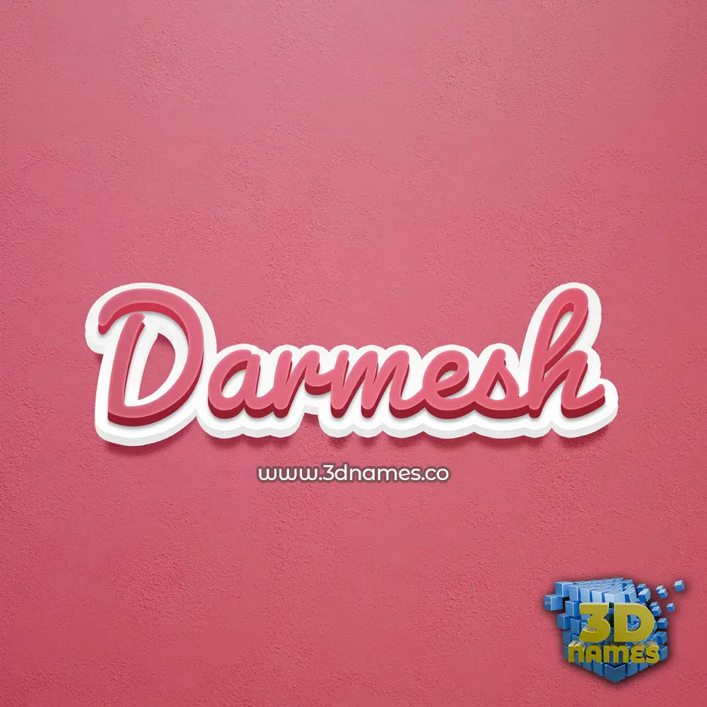 darmesh in Red Scribble style - 3D name wallpaper