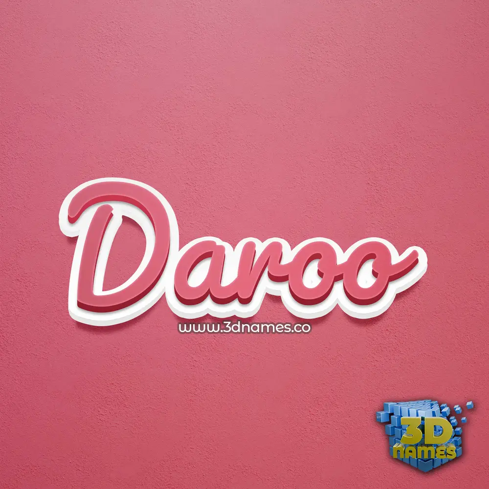 daroo in Red Scribble style - 3D name wallpaper